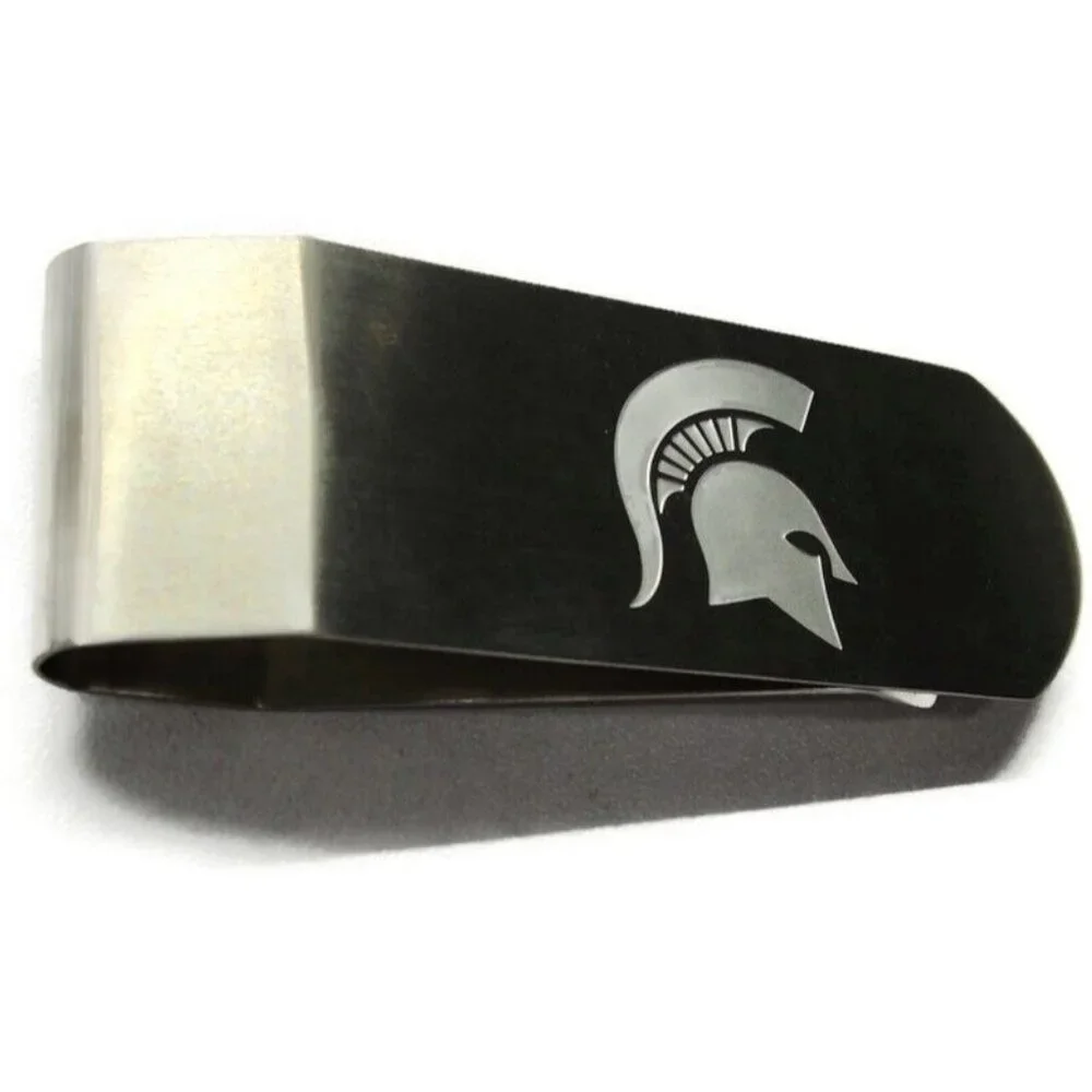 Money Clip MSU Michigan State University Spartans CC Card Cash Wallet Holder